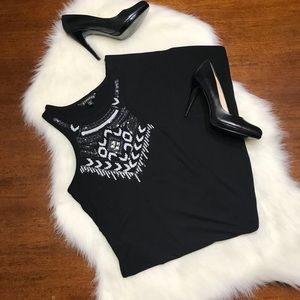 Express black bodycon tribal dress